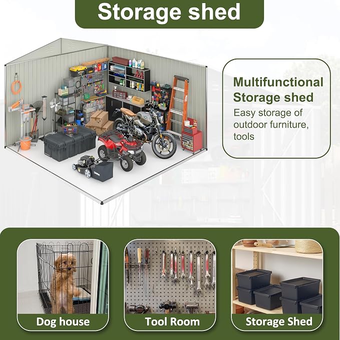 10x14 FT Outdoor Storage Shed, Large Garden Shed - Image 6