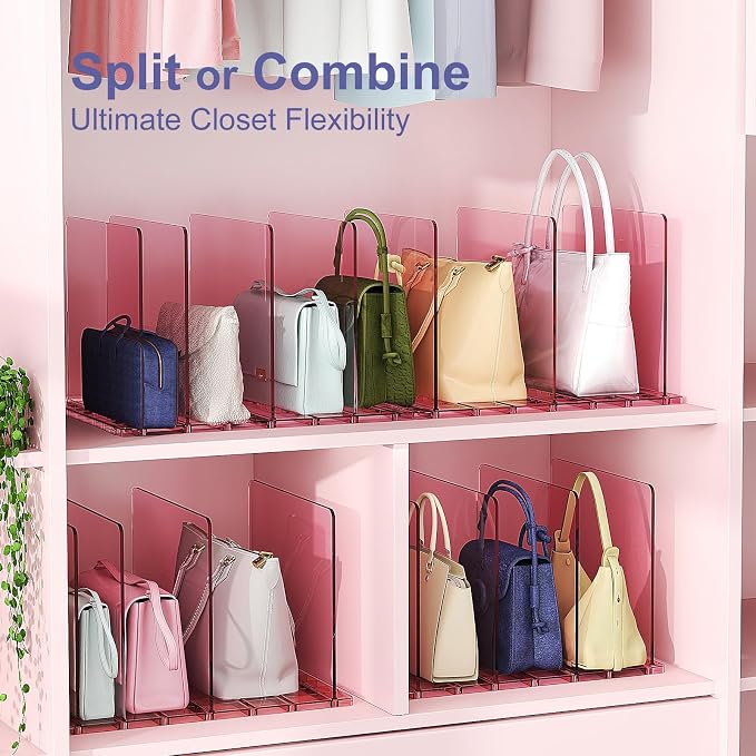 Purse Organizer for Closet: Shelf Dividers Adjustable Acrylic Bag Closet - Image 4