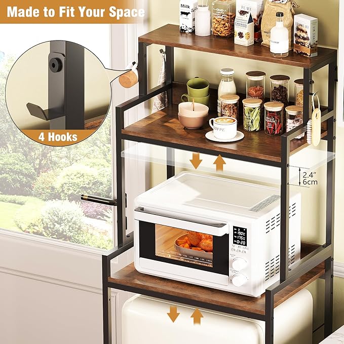 3-Tier Mini Fridge Stand Kitchen Bakers Rack - Image 4