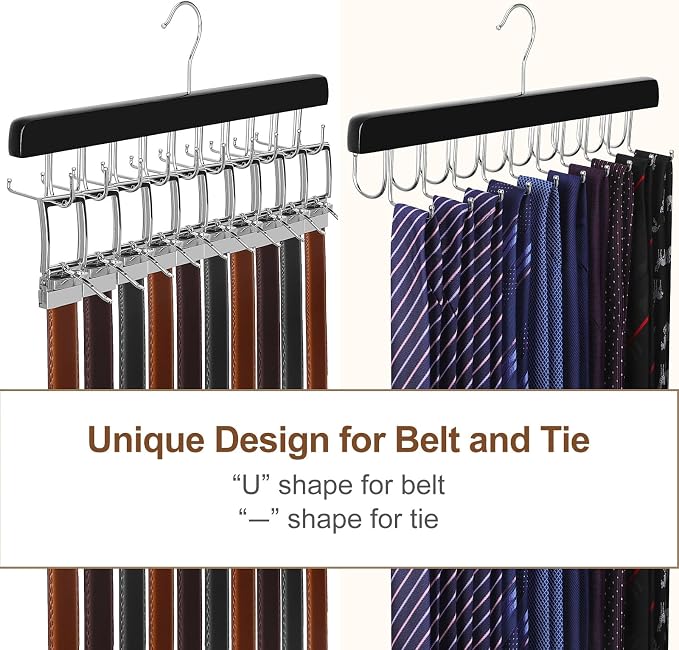 TOPIA HANGER 20 Hooks 2 in 1 Belt Tie Hanger - Image 3