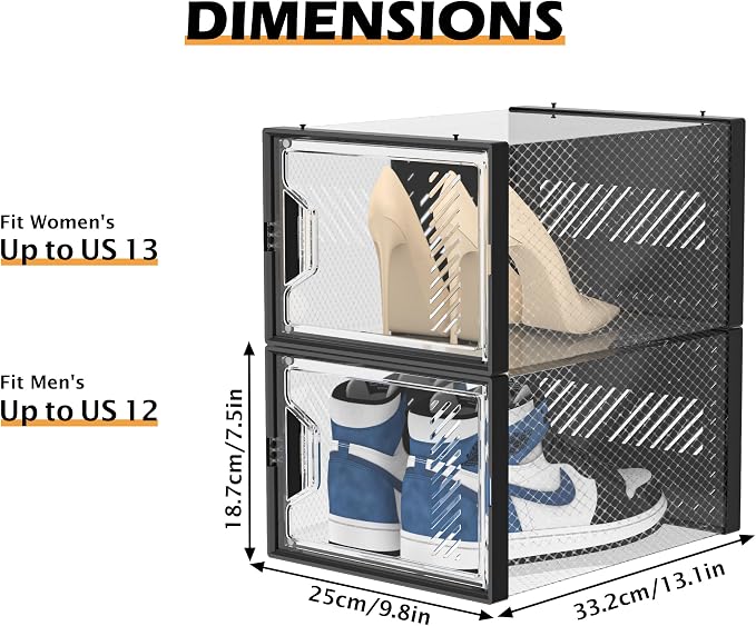 Shoe Storage, 12 Pack X-Large Shoe Organizer - Image 3