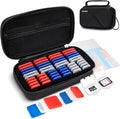 EVA PU Memory Card Case with 48PCS Clear Plastic Memory Card Holder by Kiorafoto