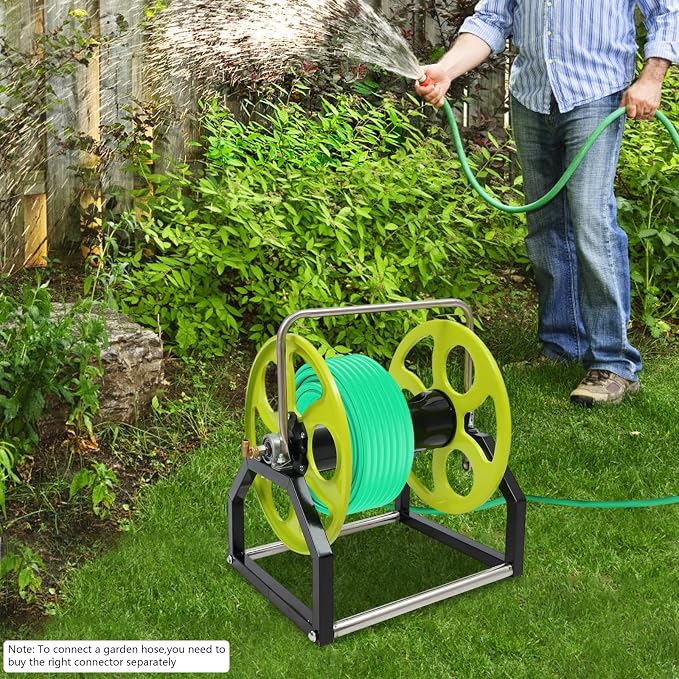 Heavy Duty Garden Hose Reel Cart, 328FT Capacity - Image 4