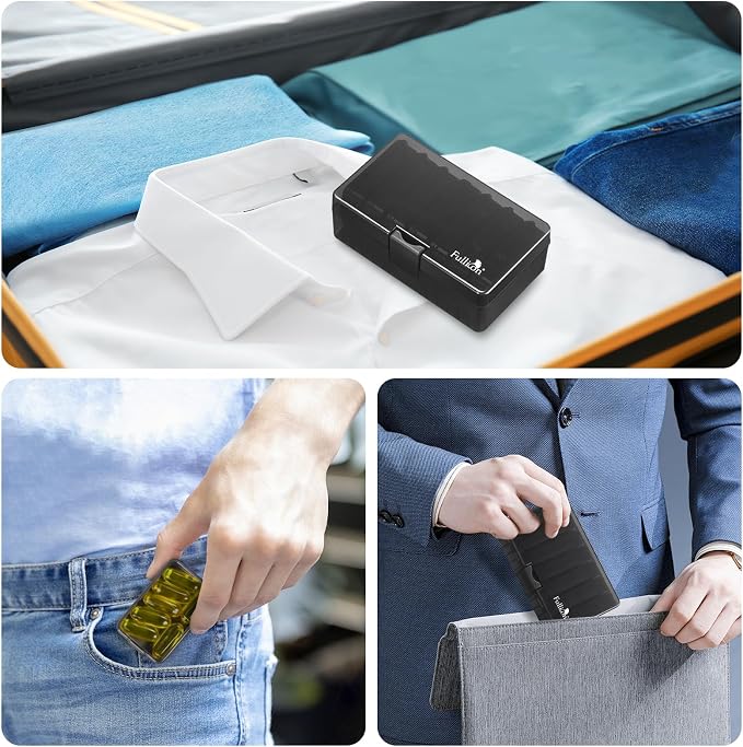 Fullicon Small Pill Case for Purse, Travel Medicine Pill Organizer, Weekly 7 - Image 3