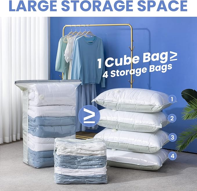 8 Pack Vacuum Storage Bags, Jumbo Cube 31x40x15 Inch, Extra Large Vacuum Seal - Image 5
