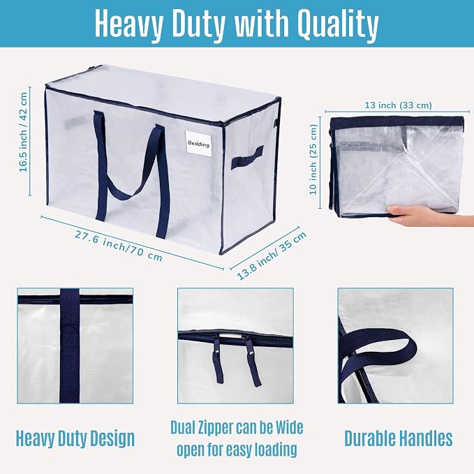 VENO 2 Pack Moving Bags and Large Christmas Storage Bins - Image 3
