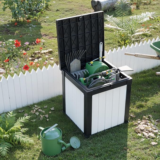 50 Gallon Resin Deck Box, Lockable Outdoor Storage Box - Image 7