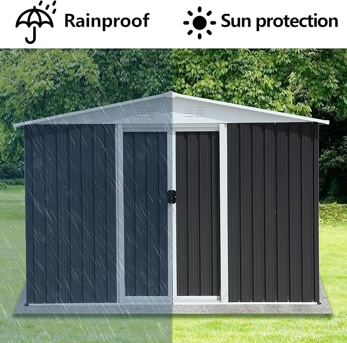 Ball & Cast 8x6 FT Outdoor Storage Shed, Metal Garden Sheds - Image 5