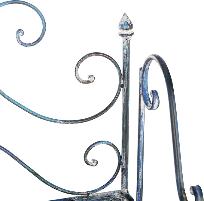 Safavieh Outdoor Collection Torus Antique Blue 3-Tier Shelf - Image 10