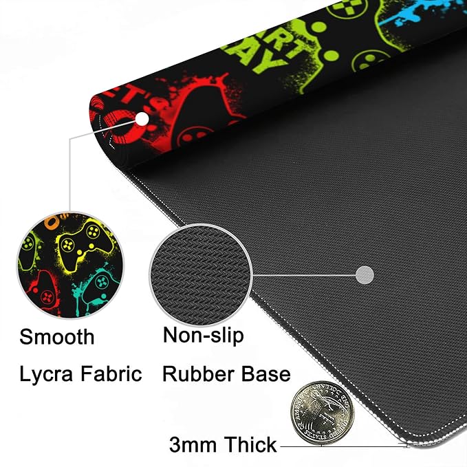Desk Mat, Colourful Joystick Game Gaming Mouse Pad, XXL Extended Mouse Pad Mat - Image 5