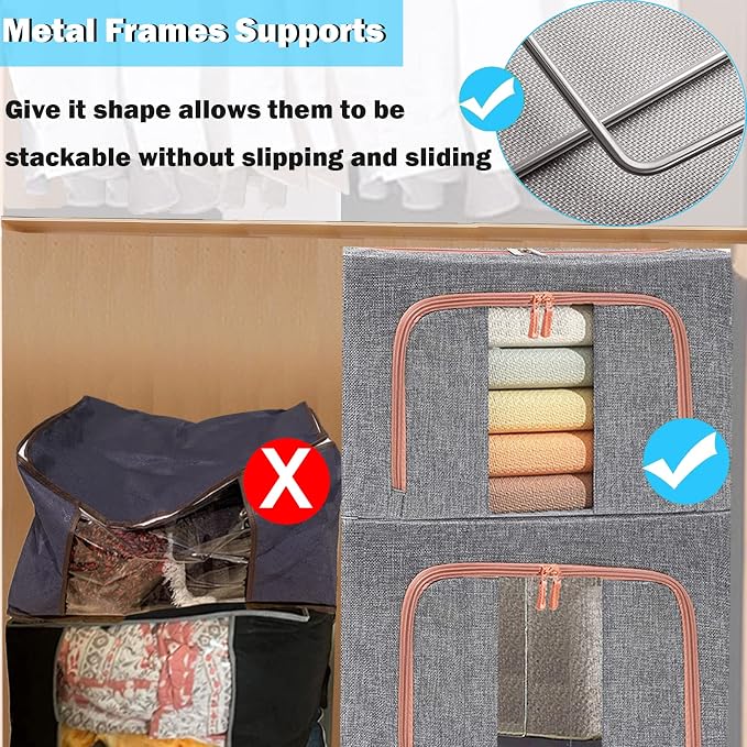 Large Capacity Clothes Storage Bags, Stackable Storage Organizer - Image 3