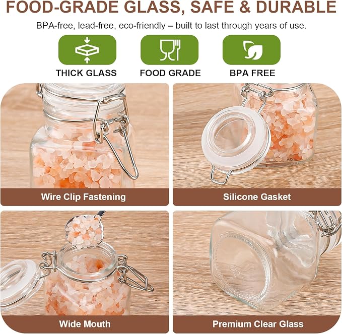 6 Pack Spice Jars, 4 oz Glass Containers - Image 4