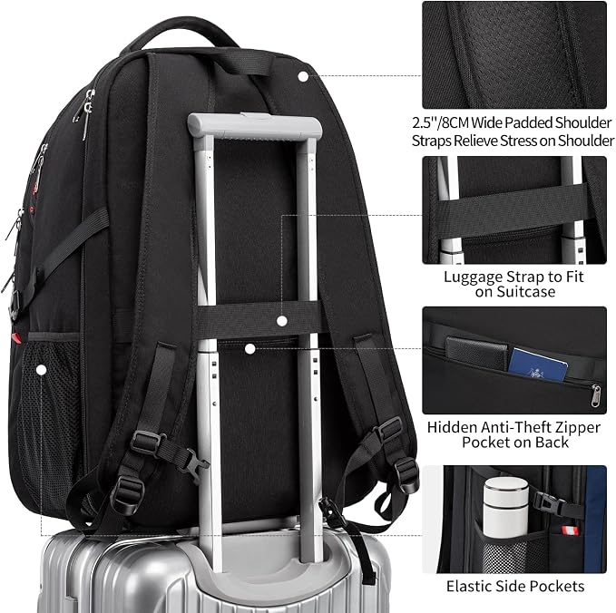 Della Gao Travel Laptop Backpack, 18.4 inch Extra Large Backpack - Image 6