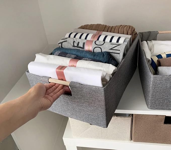 Storage Bin for Shelves Rectangle Closet Baskets Foldable Box - Image 4