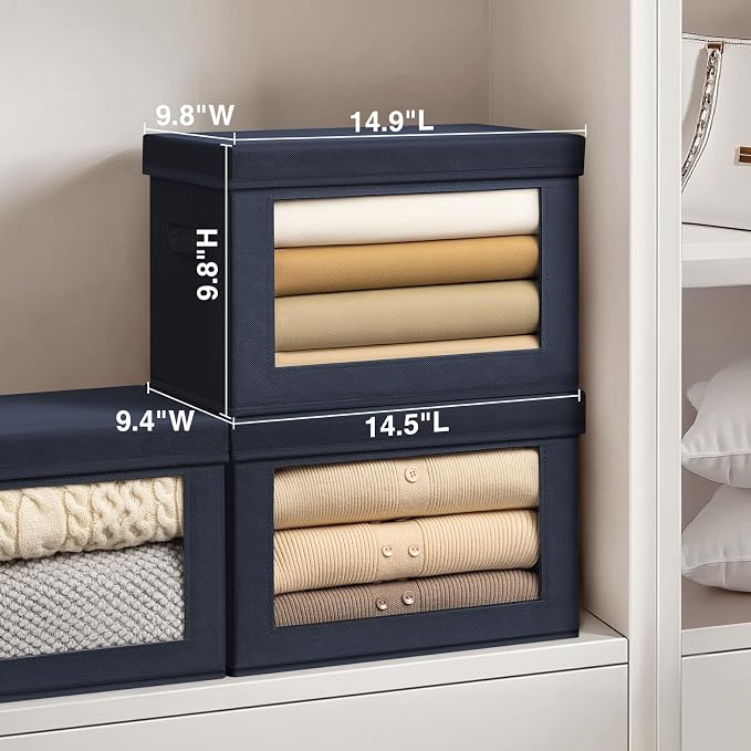 Foldable Storage Boxes with Lids - Image 2