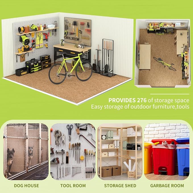 10x14 FT Outdoor Storage Shed, Metal Tool Sheds, Waterproof Outside Storage Shed - Image 6