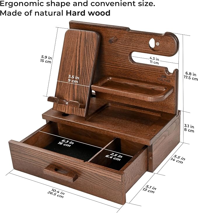 TESLYAR Wood Phone Docking Station - Image 7
