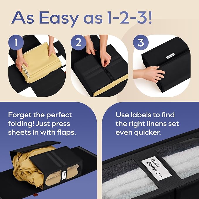 4x Bed Sheet Organizer Storage Boxes - Image 6