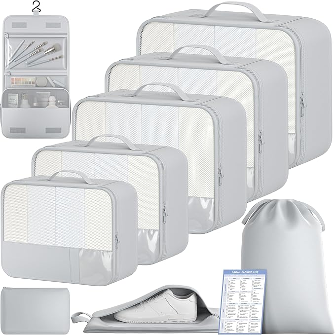 BAGAIL 9 Set Packing Cubes Luggage Packing Organizers by BAGAIL