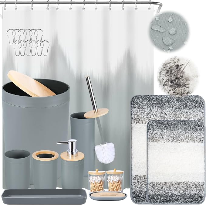 iMucci Bathroom Accessories Grey Bathroom Sets by DancingaColorfulLifeinSpiritualWorld