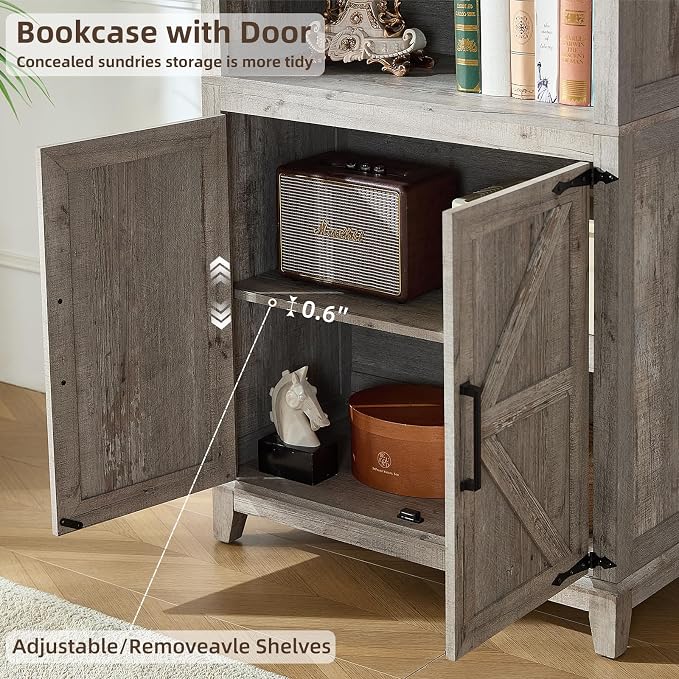 70in Tall Bookshelf 5 Tier Bookcase - Image 5