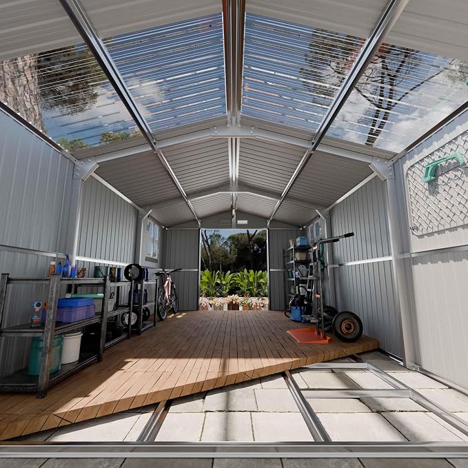 Metal Shed 10x16 FT with Floor Frame Kit, Big with Heavy-Duty Reinforced Steel - Image 4