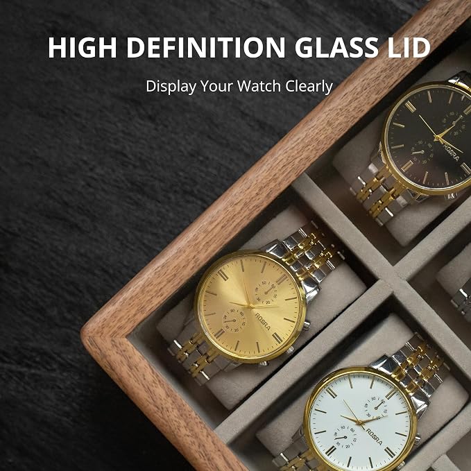 Muso Wood 7 Slot Men's Walnut Watch Box - Image 3