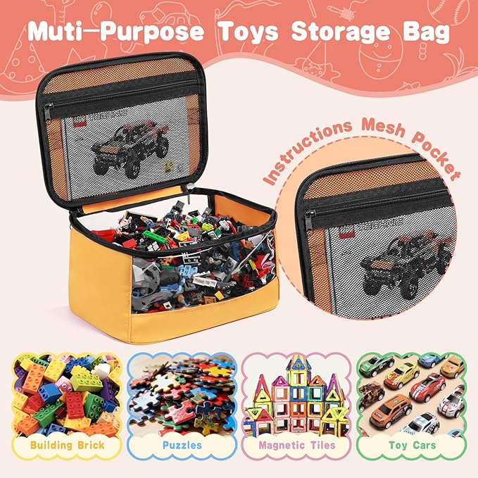 4 PCS Toy Storage Bags, Transparent PVC Toy Organizer Bag - Image 2