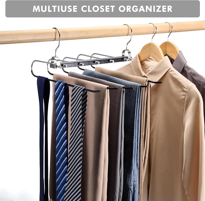 HOUSE DAY Pants Hangers Space Saving, Wood Jean Hangers - Image 8