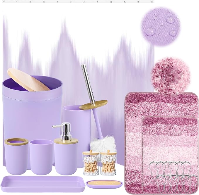 iMucci Bathroom Accessories Light Purple Bathroom Sets by DancingaColorfulLifeinSpiritualWorld