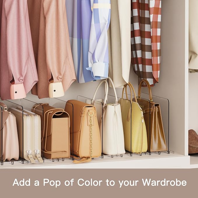 Criusia Adjustable Closet Purse Organizer Rack – 28.8" Extra-Long Shelf Divider - Image 7