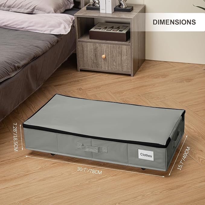Under Bed Storage with Wheels, 2 Pack Under Bed Storage Containers with Label - Image 6