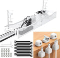 No Drill Under Desk Cable Management Tray, SONATURE 25.3" Cord Organizer by SONATURE