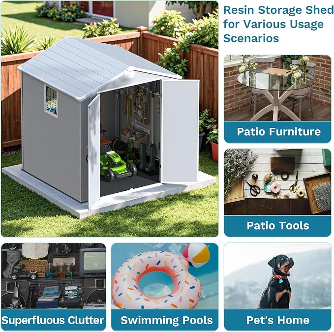 Devoko 6x6 FT Plastic Outdoor Storage Shed - Image 5