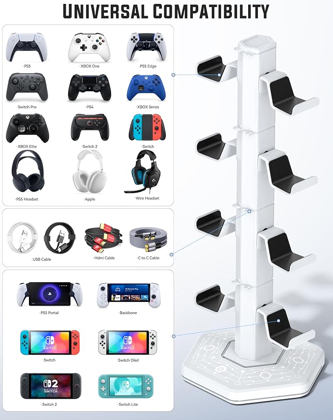 Kytok RGB Controller Holder for PS5/PS4/Xbox/Switch, Headphone Stand - Image 2