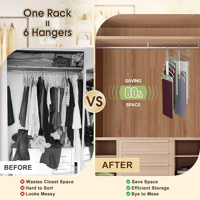 Space Saving Pants Hanger 6 Tier - Image 2