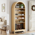 70" Tall Arched Shoe Cabinet, 7-Tier Shoe Rack by BORNOON