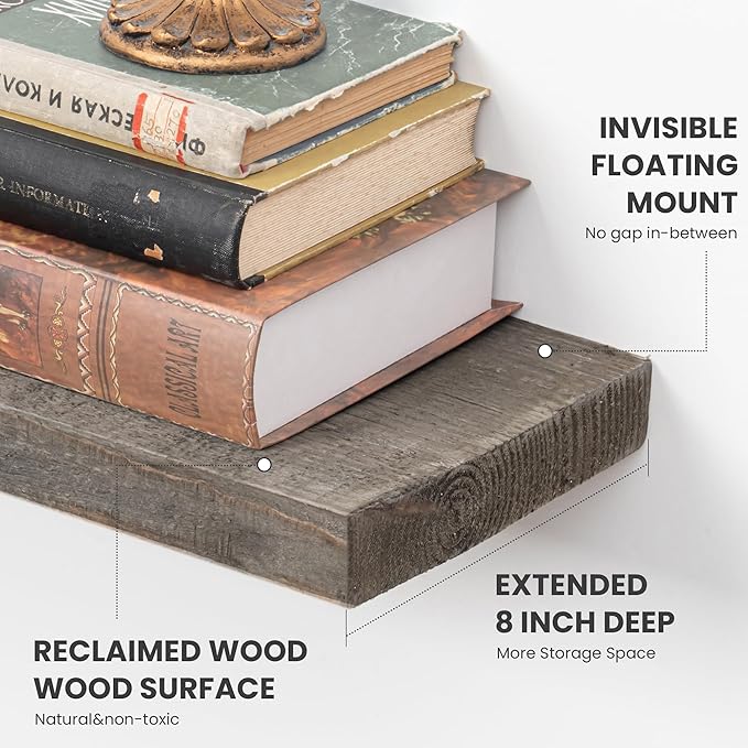 Floating Shelves Reclaimed Barnwood - Image 4