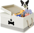 Dog Toy Basket with Double-Open Lid, Divided Dogs Basket by Unknown