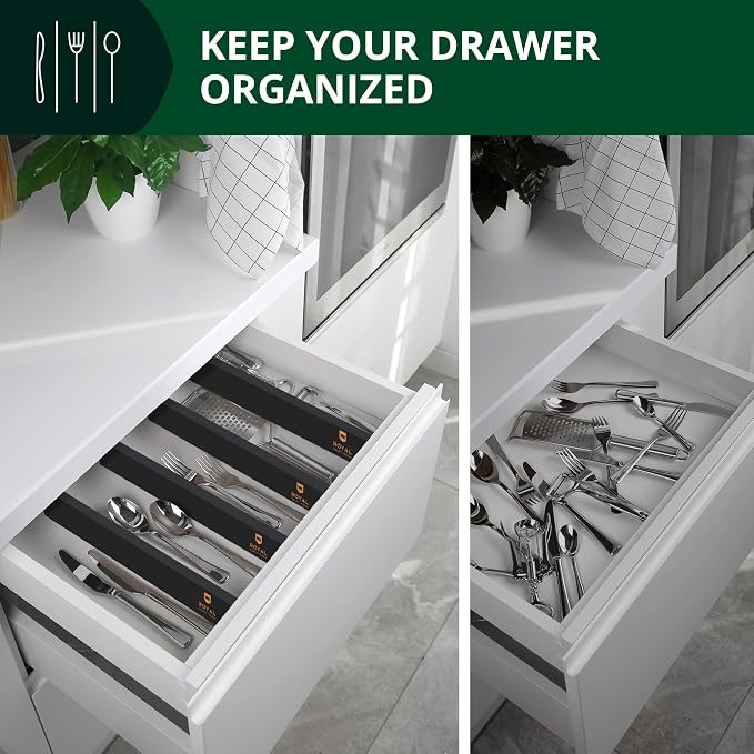 ROYAL CRAFT WOOD Adjustable Bamboo Drawer Dividers – Expandable Organizer - Image 7
