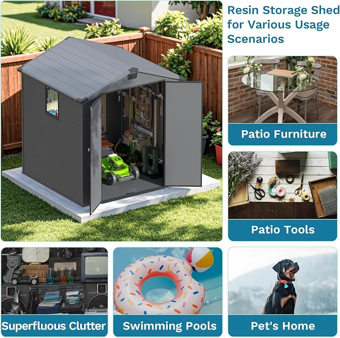 Devoko 6x6 FT Plastic Outdoor Storage Shed - Image 5