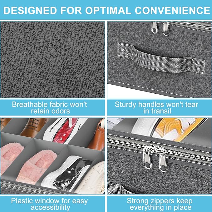 2 Pack Under Bed Shoe Storage Organizer - Image 5