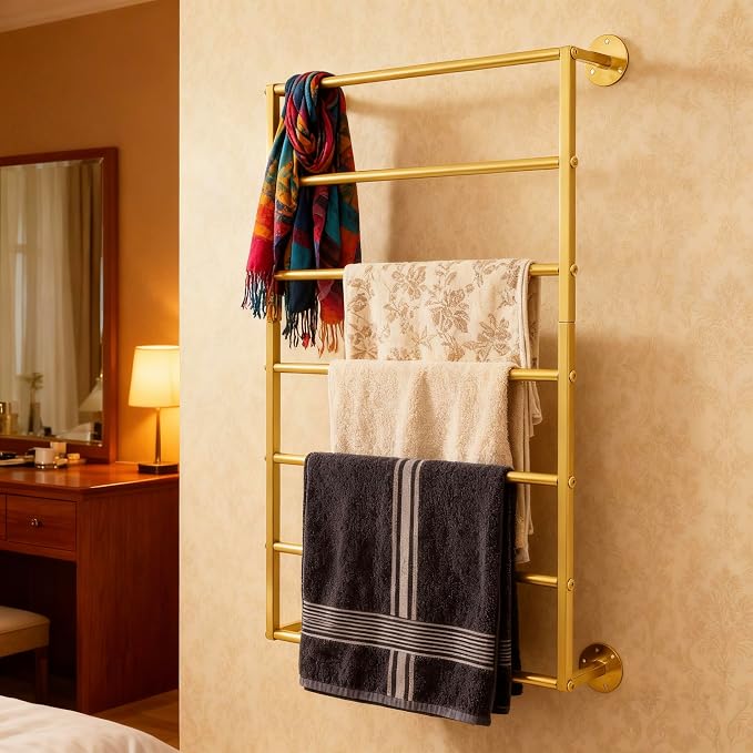 Wall Mounted Display Rack, 7-Layer Wrapping Paper Ribbon Organizer Scarves Tie - Image 9