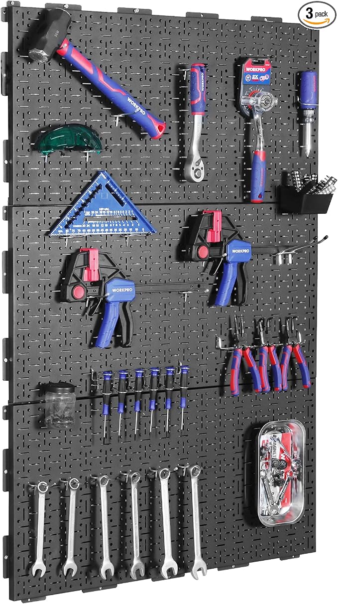 WORKPRO Metal Pegboard 16”x 32” Steel Panel by WORKPRO