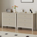 RoyalCraft Large 3 Drawer Dresser Set of 2, Fluted Wood Drawers by Bringyoubetterlife