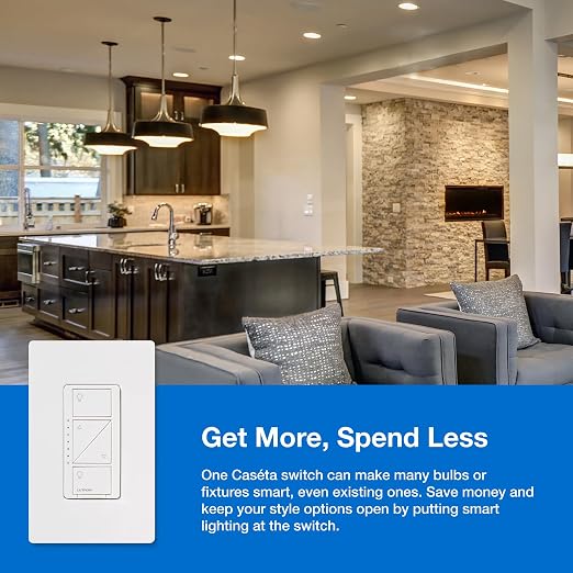 Lutron Caseta Original Smart Dimmer Switch Kit w/ Hub, - Image 5