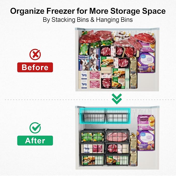 iSPECLE Large Expandable Freezer Organizer Bins - Image 4