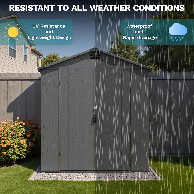 Devoko 6x4 FT Plastic Outdoor Storage Shed - Image 6
