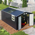 Metal Shed 10x16 FT with Floor Frame Kit, Big with Heavy-Duty Reinforced Steel by WACASA