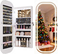LVSOMT LED Mirror Jewelry Cabinet, Wall/Door Mount Jewelry Mirror Organizer by DecorateHomeatEase